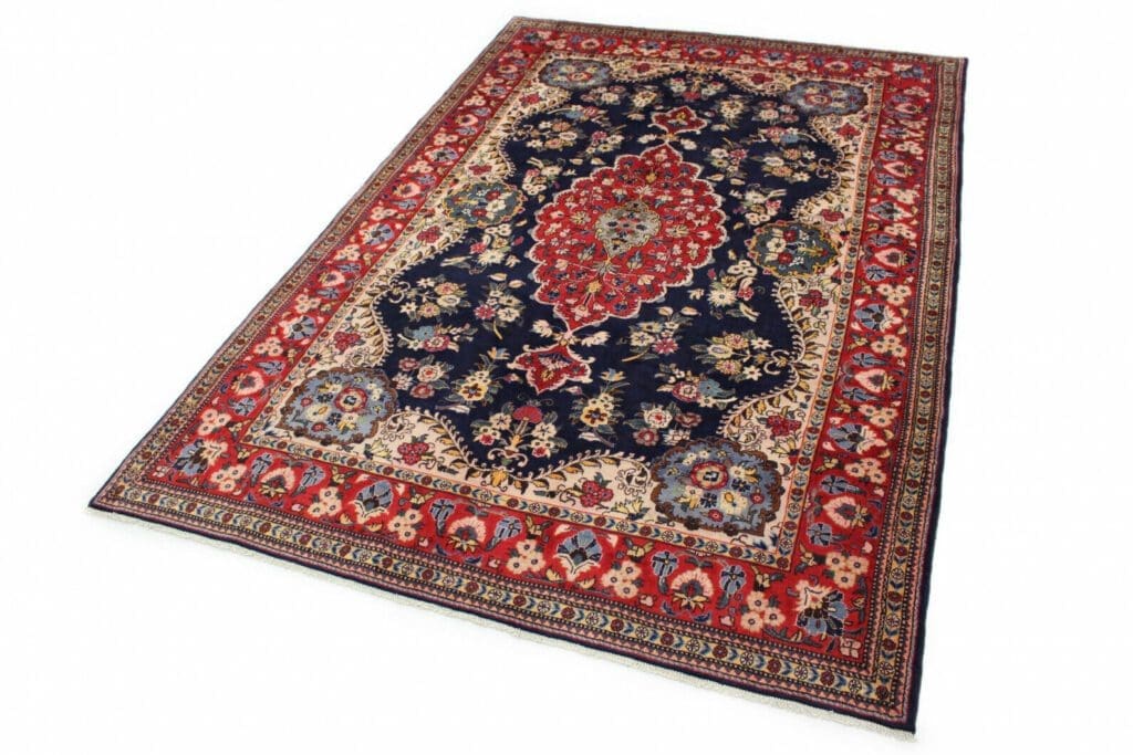 klassischer-orientteppich-hamadan-300x210-cm-rote-bordure-florales-1 Perserteppich Hamadan 300 x 210 cm Wolle handgeknüpft