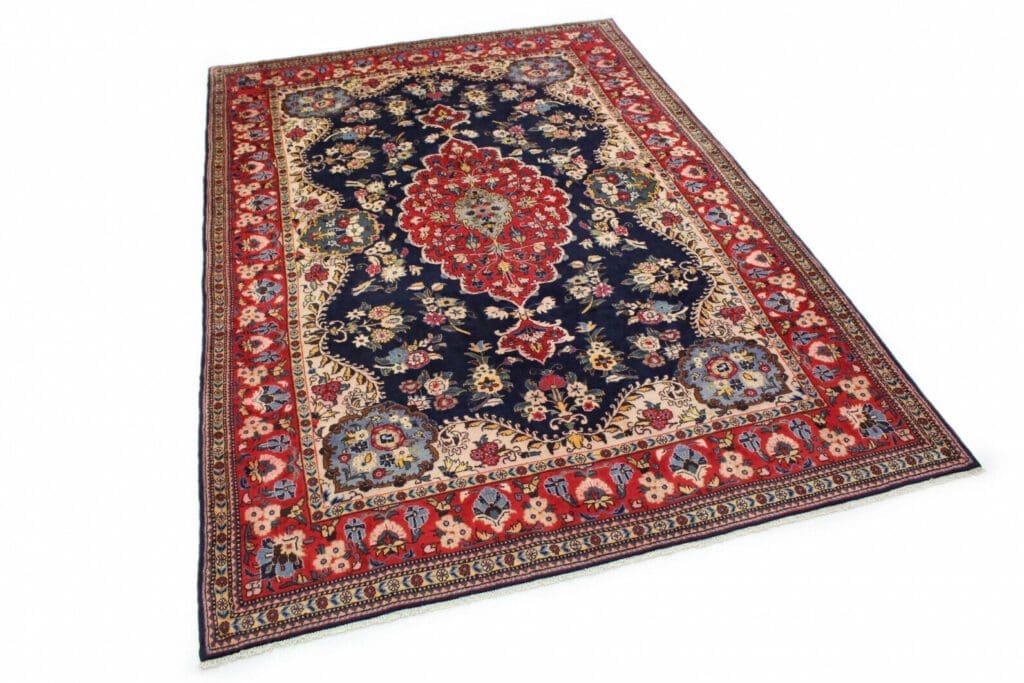 klassischer-orientteppich-hamadan-300x210-cm-rote-bordure-florales-2 Perserteppich Hamadan 300 x 210 cm Wolle handgeknüpft