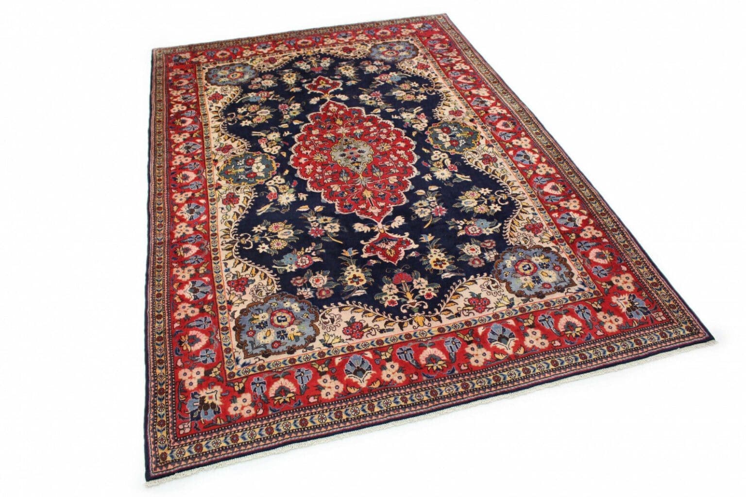 klassischer-orientteppich-hamadan-300x210-cm-rote-bordure-florales-2 Perserteppich Hamadan 300 x 210 cm Wolle handgeknüpft
