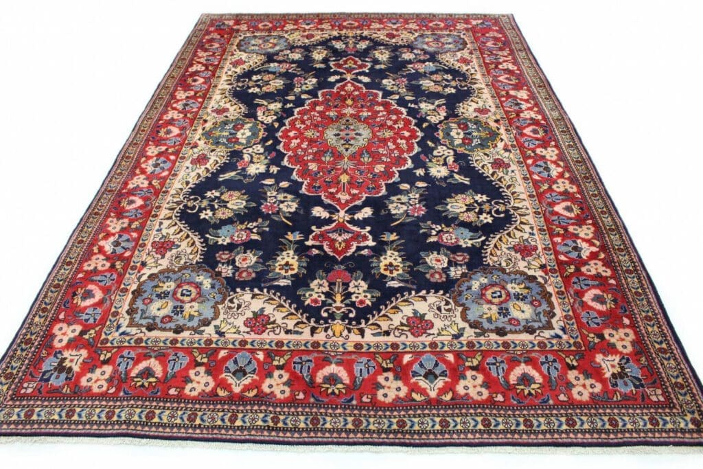 klassischer-orientteppich-hamadan-300x210-cm-rote-bordure-florales-5 Perserteppich Hamadan 300 x 210 cm Wolle handgeknüpft