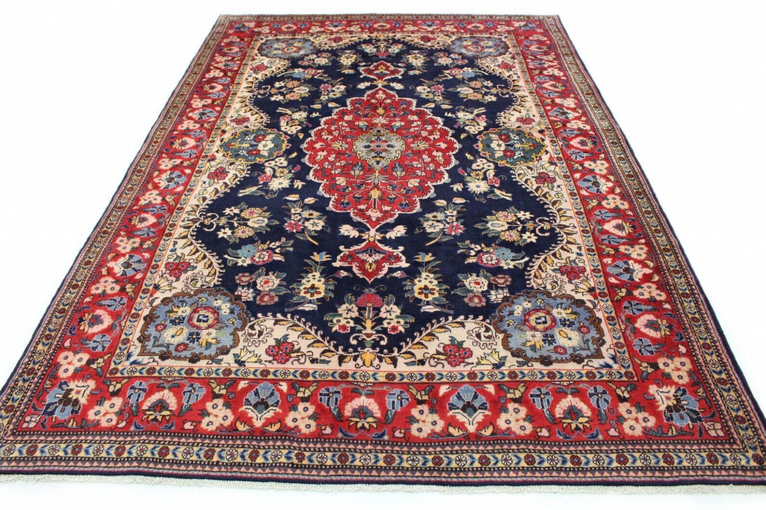 klassischer-orientteppich-hamadan-300x210-cm-rote-bordure-florales-5 Perserteppich Hamadan 300 x 210 cm Wolle handgeknüpft