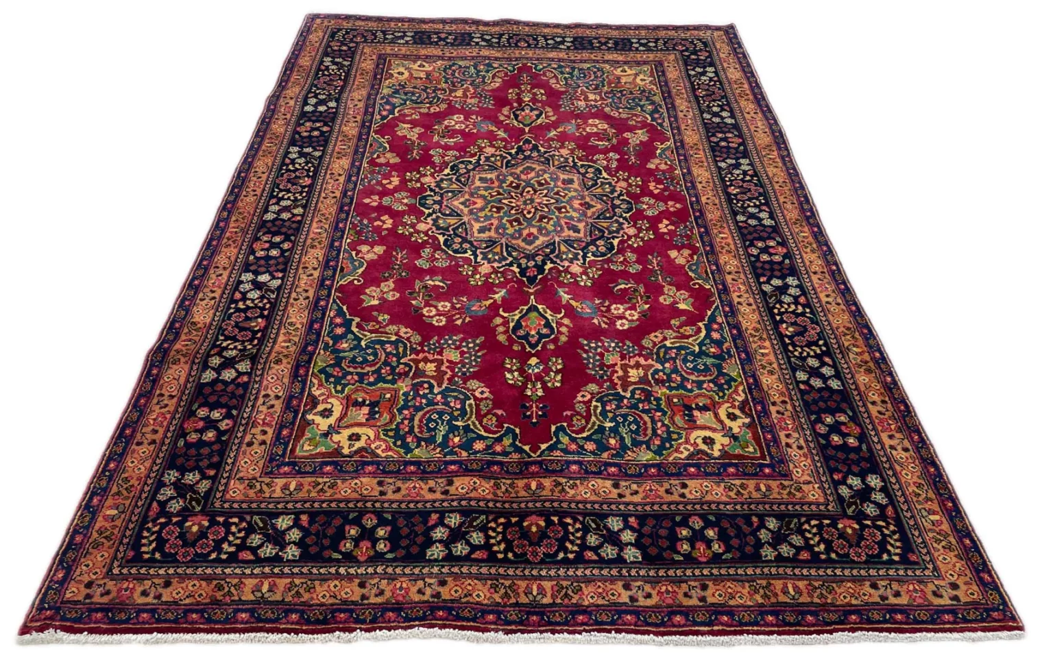 maschhad-perserteppich-296-x-192-cm-250000-knoten-m-florales-muster-1-1 Perserteppich Maschhad 296 x 192 cm Wolle handgeknüpft