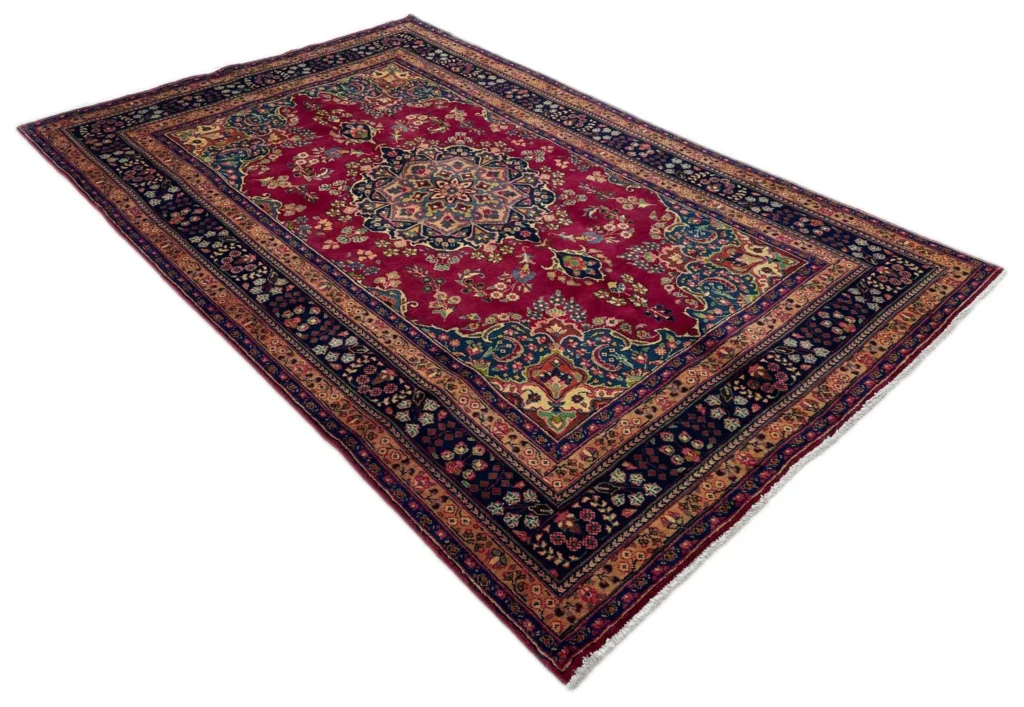 maschhad-perserteppich-296-x-192-cm-250000-knoten-m-florales-muster-1-2 Perserteppich Maschhad 296 x 192 cm Wolle handgeknüpft