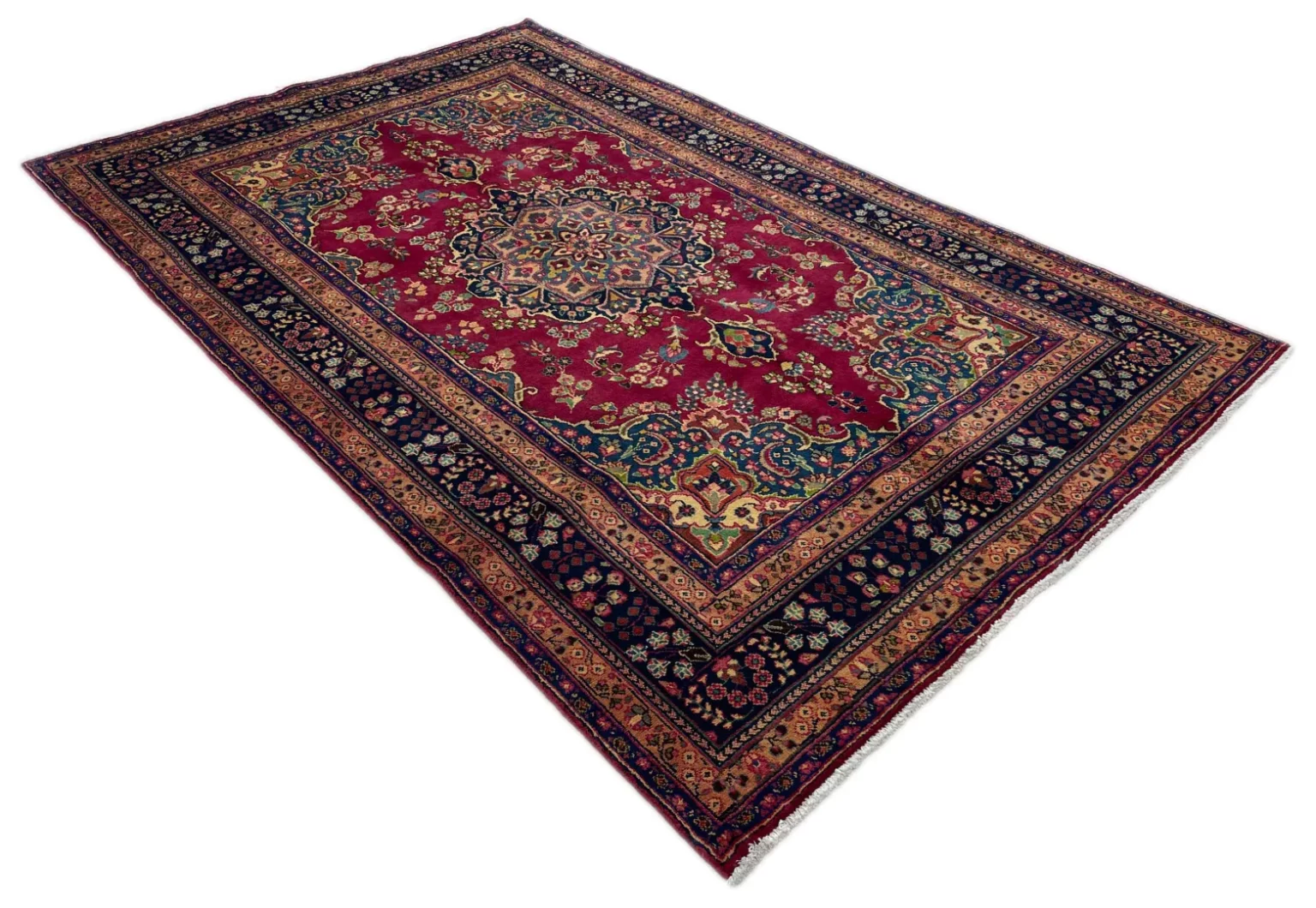 maschhad-perserteppich-296-x-192-cm-250000-knoten-m-florales-muster-1-2 Perserteppich Maschhad 296 x 192 cm Wolle handgeknüpft