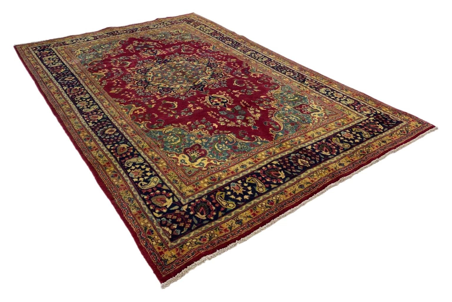 maschhad-perserteppich-300-x-198-cm-florales-muster-hohe-knotendichte-2 Perserteppich Maschhad 300 x 198 cm Wolle handgeknüpft