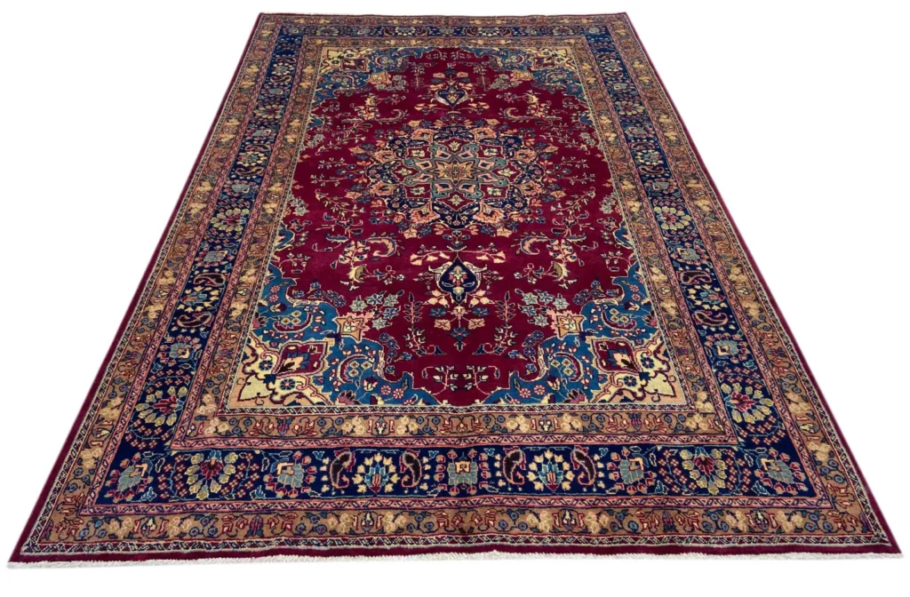 maschhad-perserteppich-301-x-195-cm-180000-knoten-m-florales-muster-1-1 Perserteppich Maschhad 301 x 195 cm Wolle handgeknüpft