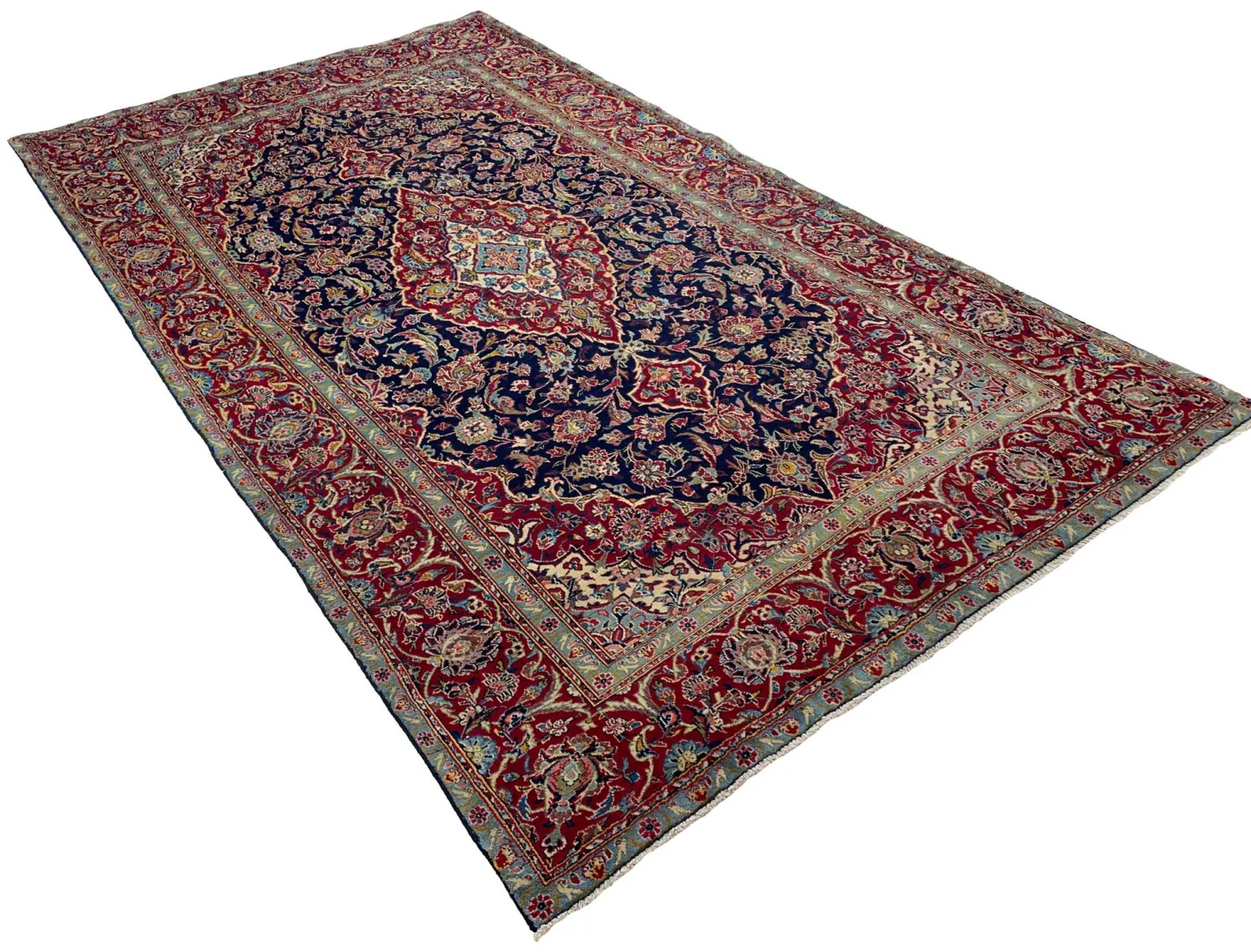 Perserteppich Keshan 310 x 186 cm Schafwolle handgeknüpft