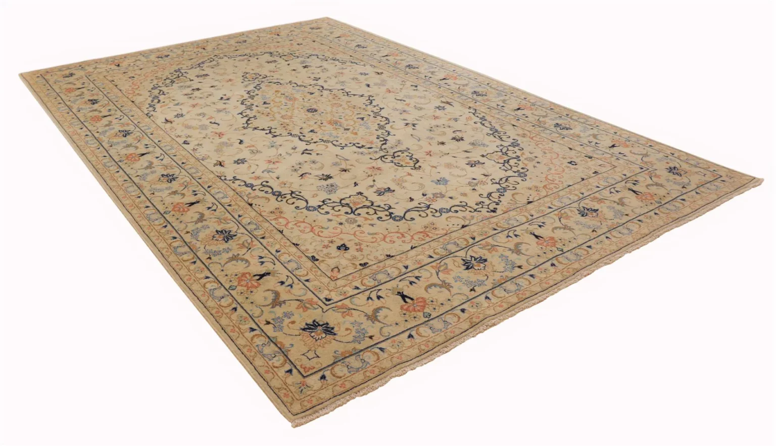 Perserteppich Keshan 370 x 243 cm Wolle handgeknüpft