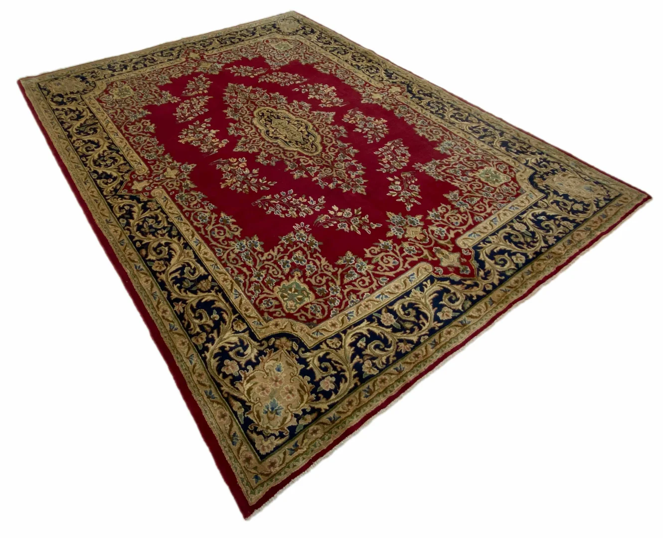 Perserteppich Kerman 359 x 268 cm Baumwolle handgeknüpft