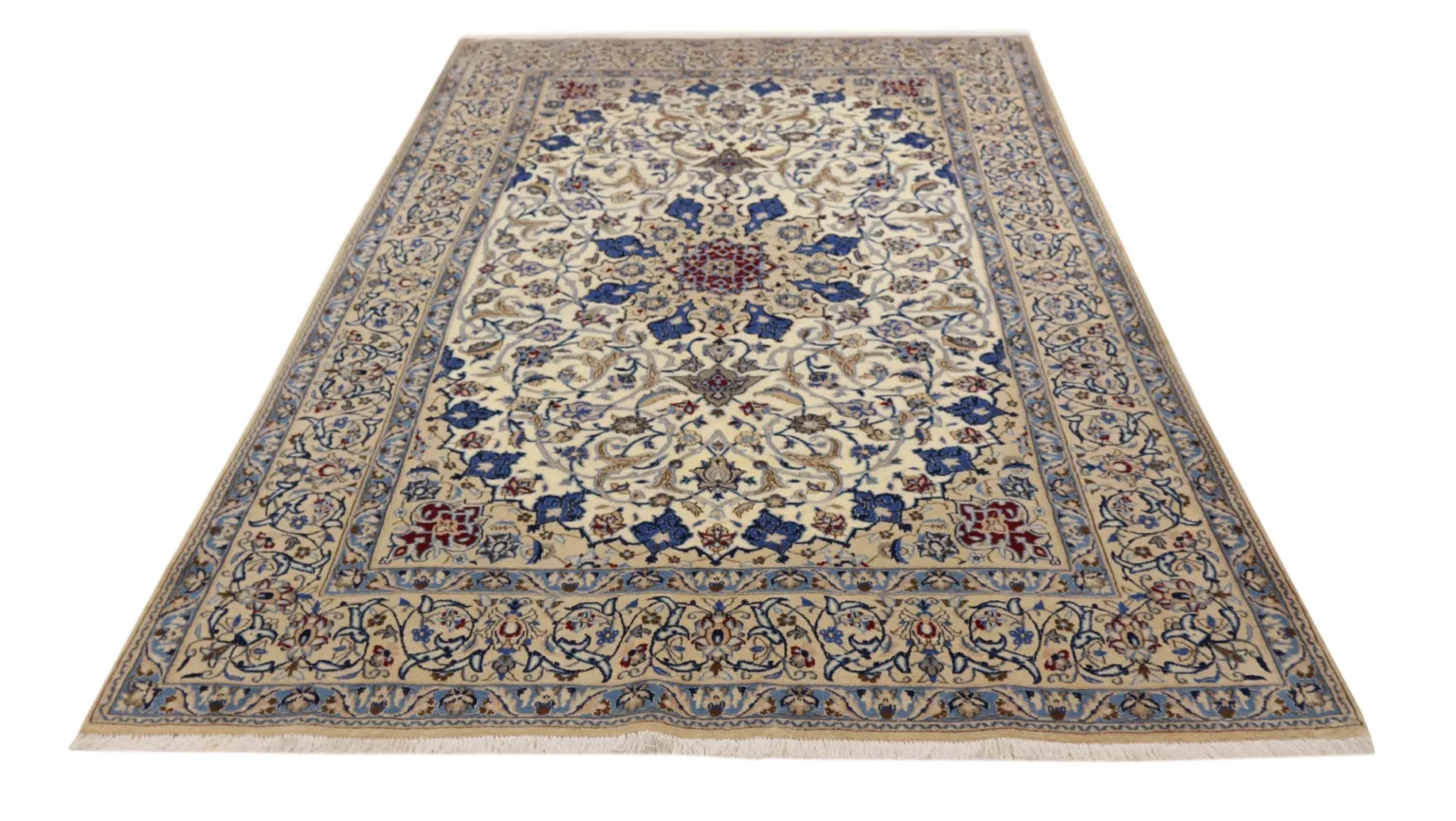Perserteppich Nain 255 x 158 cm Wolle handgeknüpft (Verkauft)