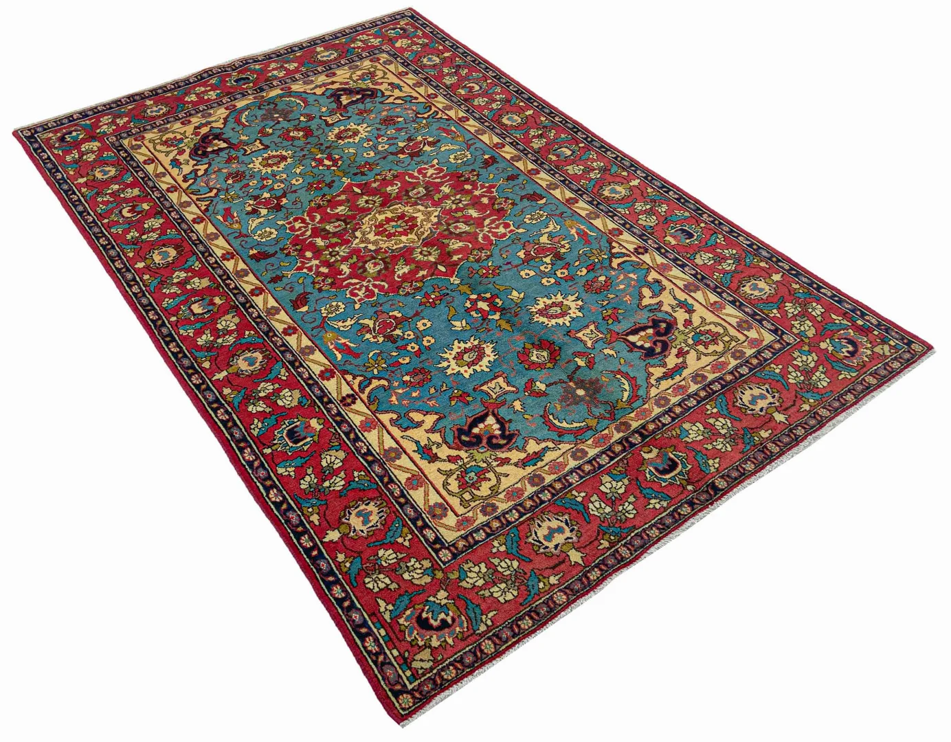 Perserteppich Keshan 220 x 147 cm Wolle handgeknüpft