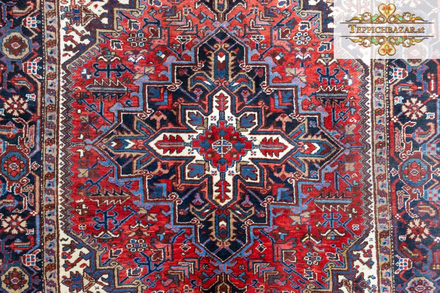 Perserteppich Heriz 301 x 216 cm Wolle handgeknüpft