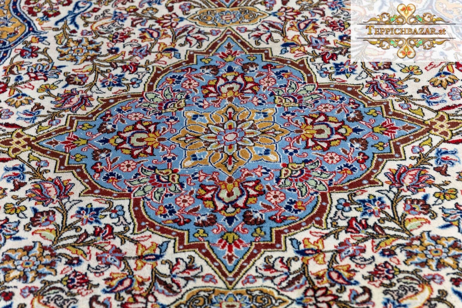 Perserteppich Kashan 287 x 200 cm Wolle handgeknüpft