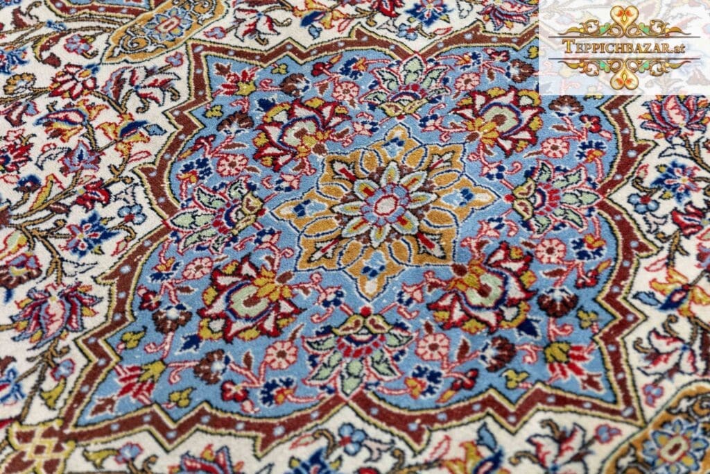 Perserteppich Kashan 287 x 200 cm Wolle handgeknüpft