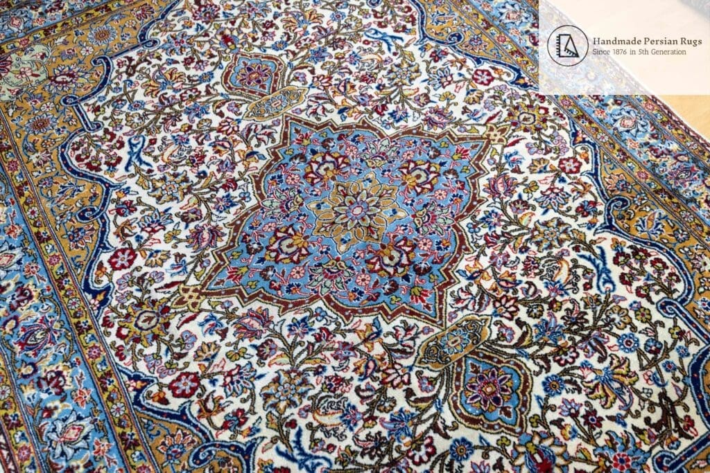 Perserteppich Kashan 287 x 200 cm Wolle handgeknüpft