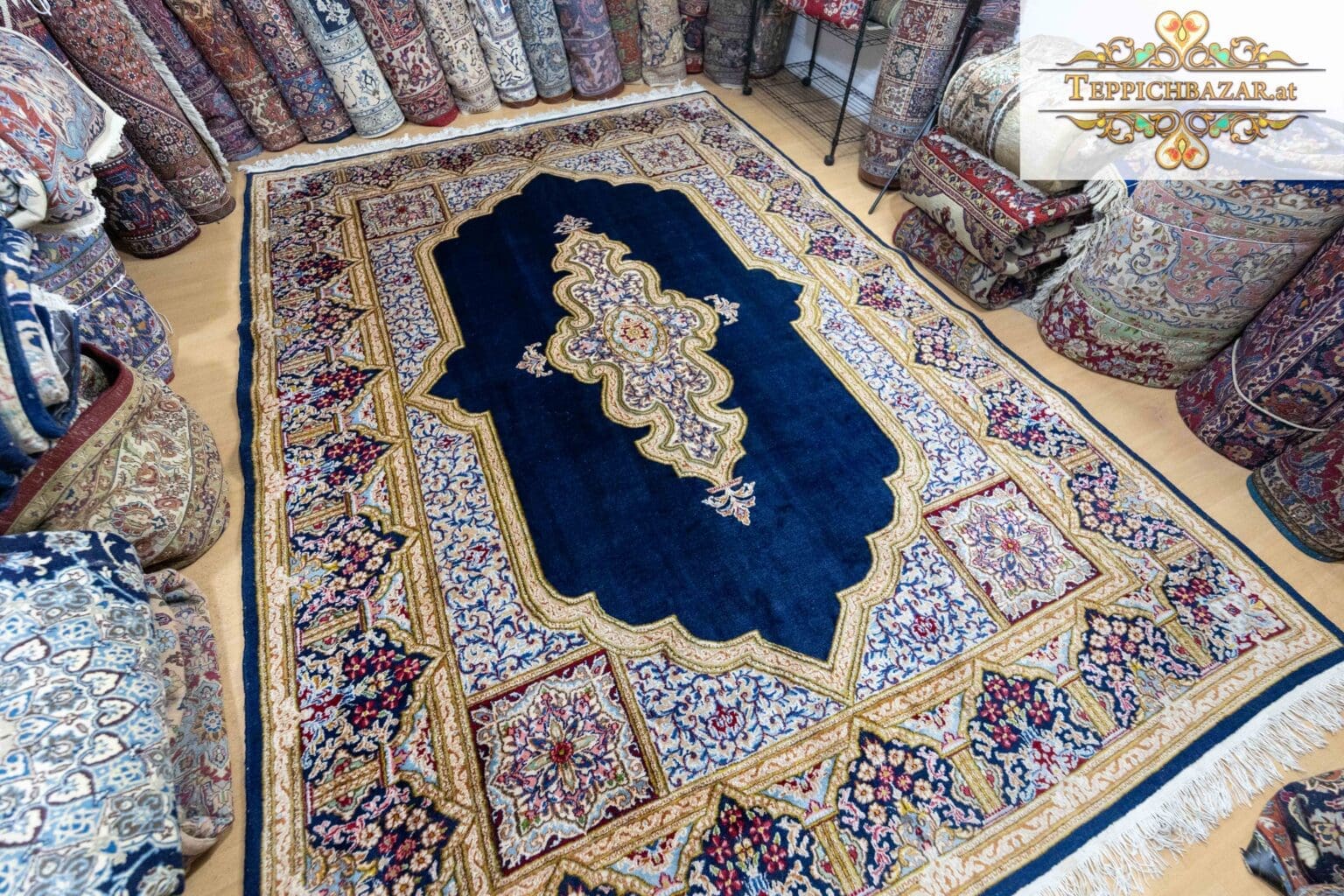 Perserteppich Kirman 349x249 cm Schafwolle handgeknüpft