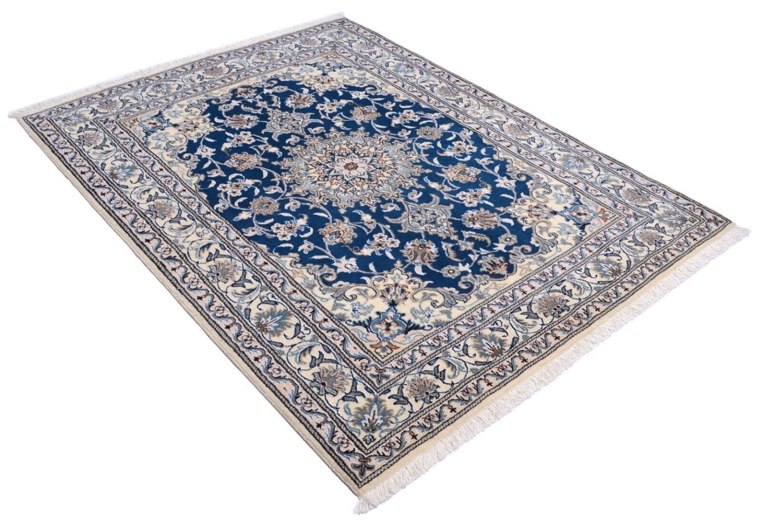 Perserteppich Nain 197 x 147 cm Wolle Handgeknüpft (Verkauft)