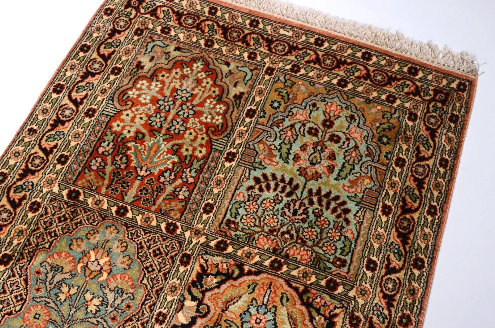 Orientteppich Kaschmir 210 x 76 cm Seide handgeknüpft