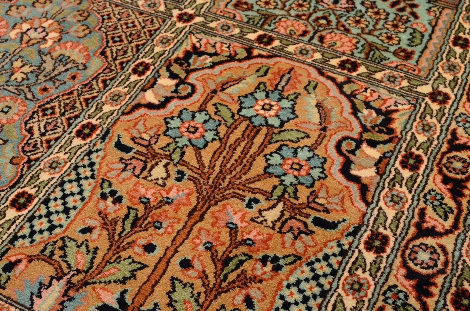 Orientteppich Kaschmir 210 x 76 cm Seide handgeknüpft