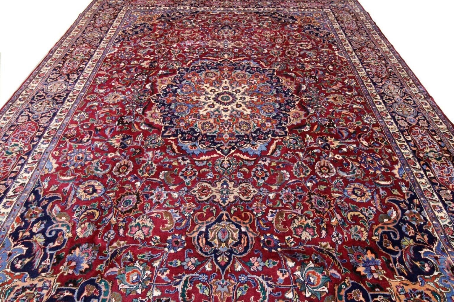 Perserteppich Mashad 406 x 296 cm Wolle handgeknüpft