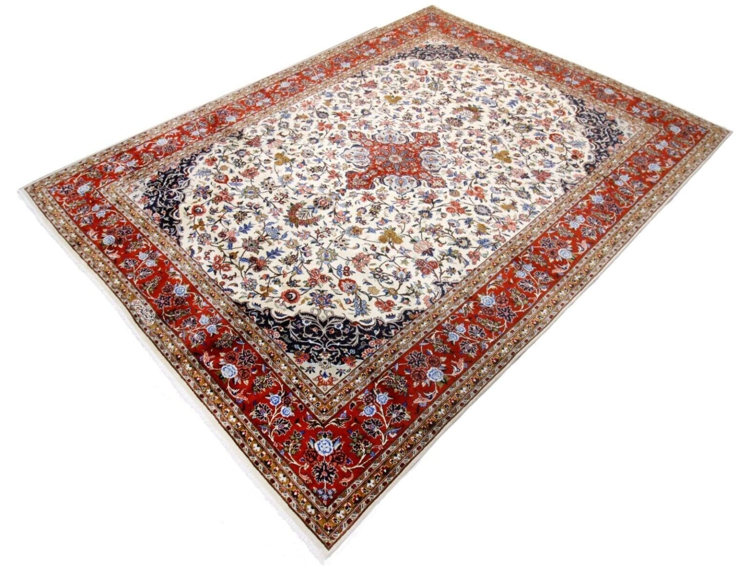 Perserteppich Keshan 395 x 298 cm Wolle handgeknüpft