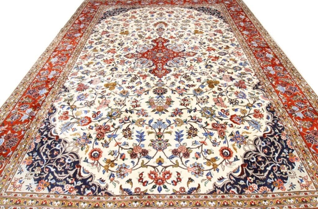 Perserteppich Keshan 395 x 298 cm Wolle handgeknüpft