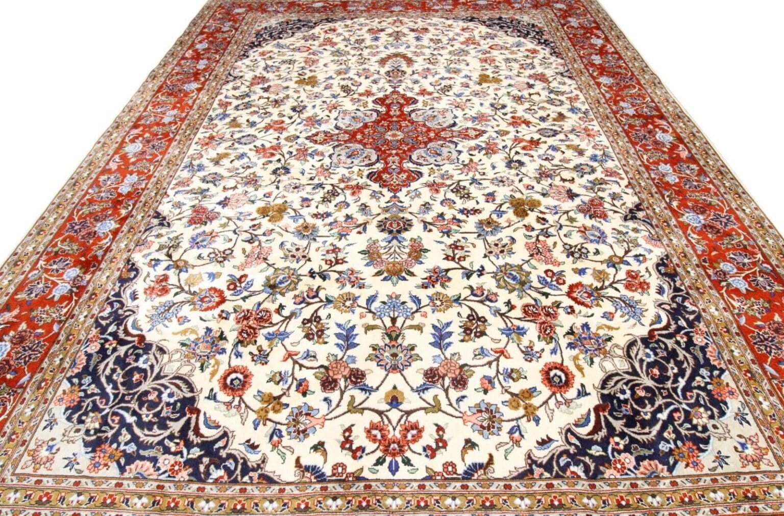 Perserteppich Keshan 395 x 298 cm Wolle handgeknüpft