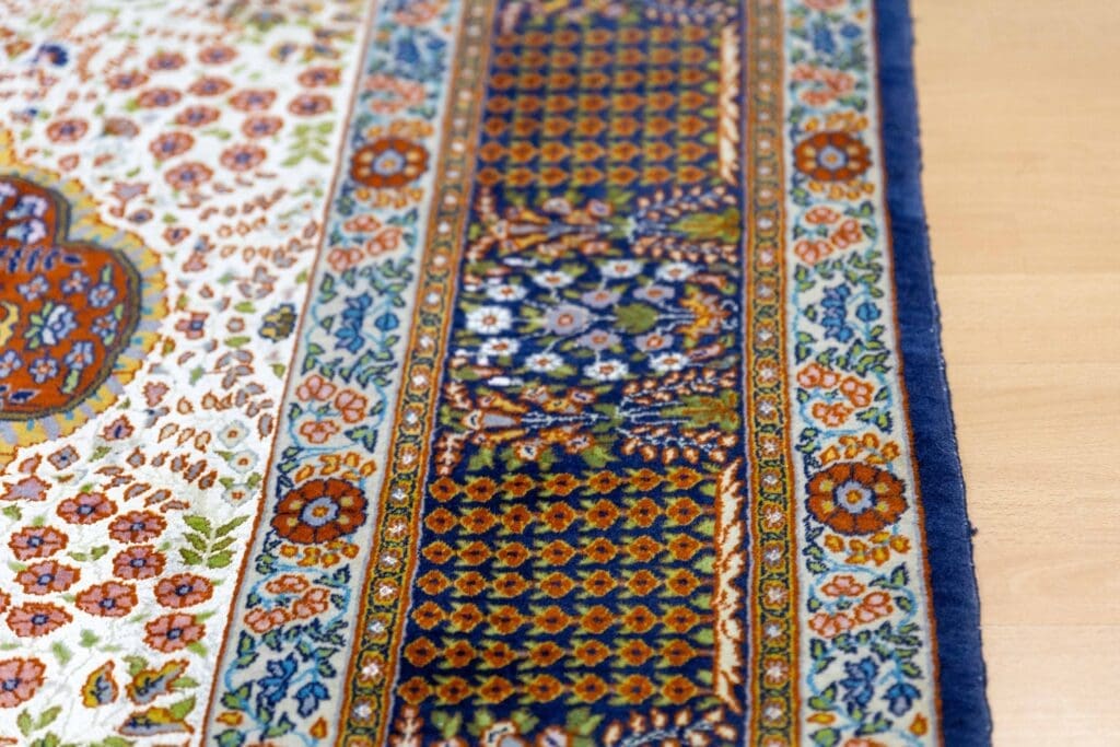 Orientteppich Kaschmir 280x173 cm Seide handgeknüpft (Verkauft)