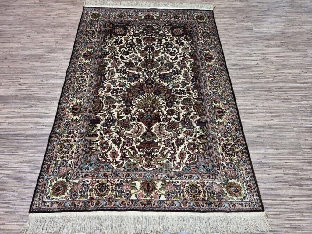Orientteppich Kaschmir 186 x 125 cm Seide handgeknüpft