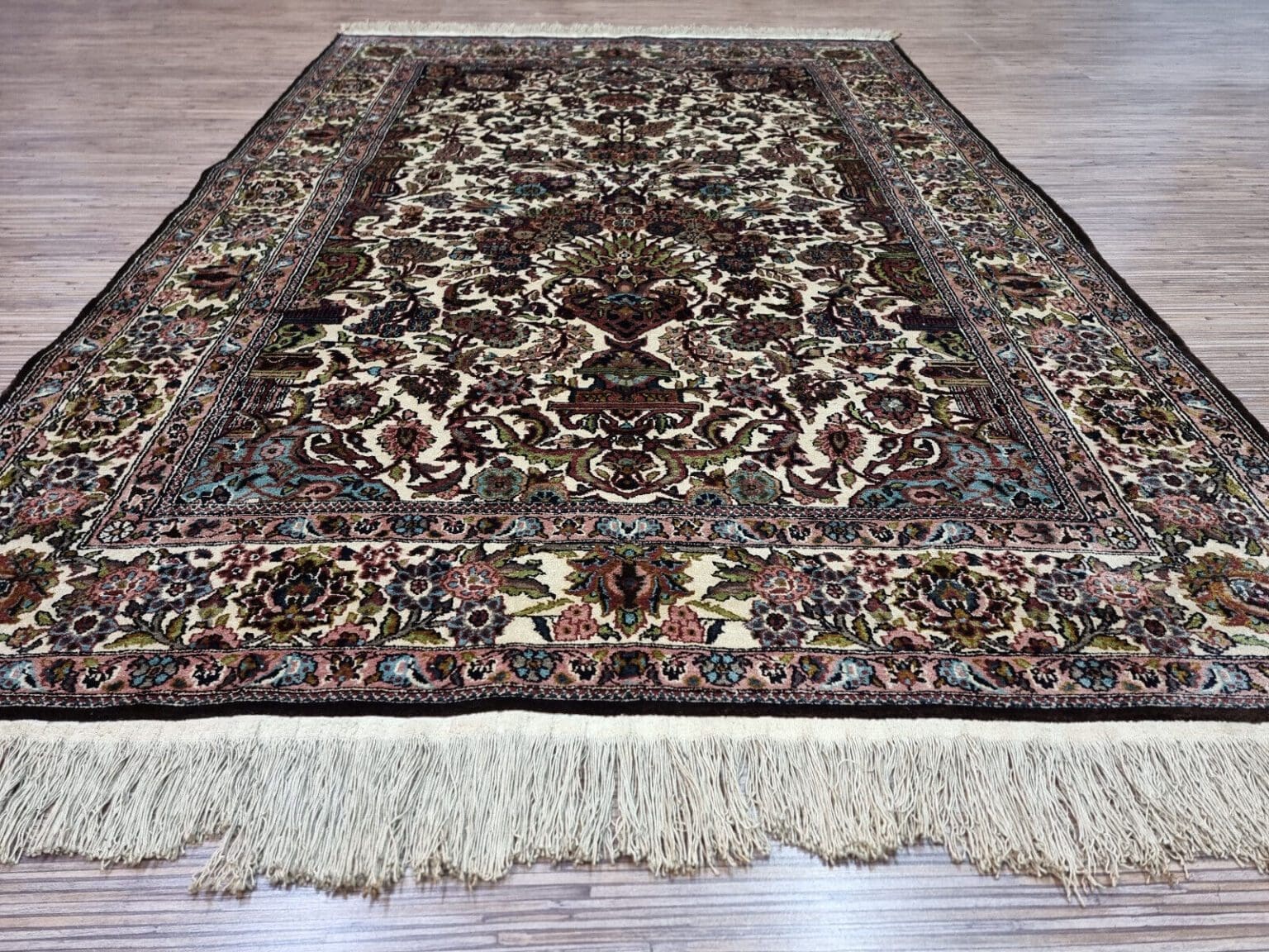 Orientteppich Kaschmir 186 x 125 cm Seide handgeknüpft