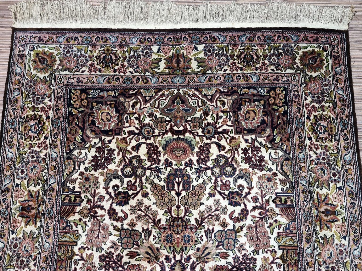 Orientteppich Kaschmir 186 x 125 cm Seide handgeknüpft