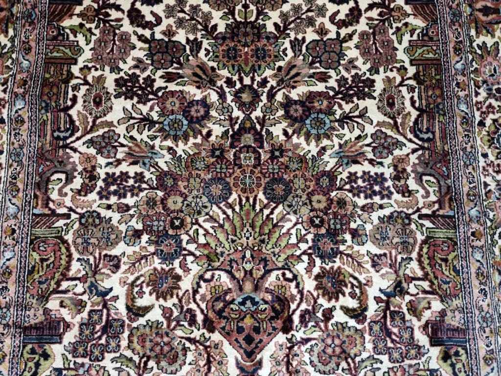 Orientteppich Kaschmir 186 x 125 cm Seide handgeknüpft