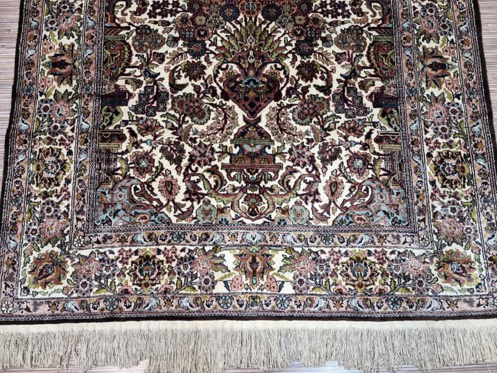 Orientteppich Kaschmir 186 x 125 cm Seide handgeknüpft