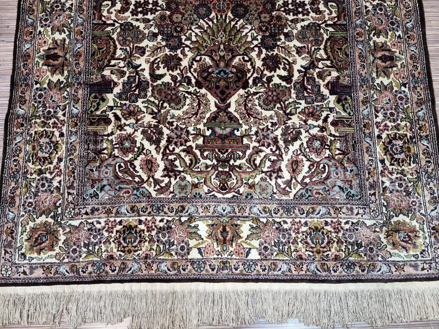 Orientteppich Kaschmir 186 x 125 cm Seide handgeknüpft