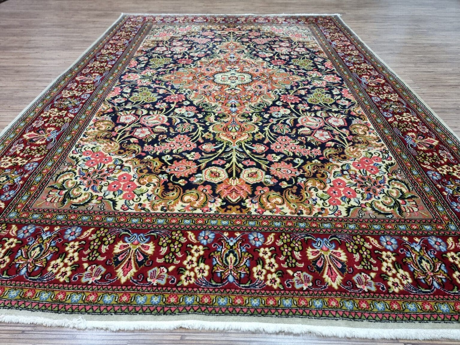 Perserteppich Ghom 212x147 cm Wolle handgeknüpft