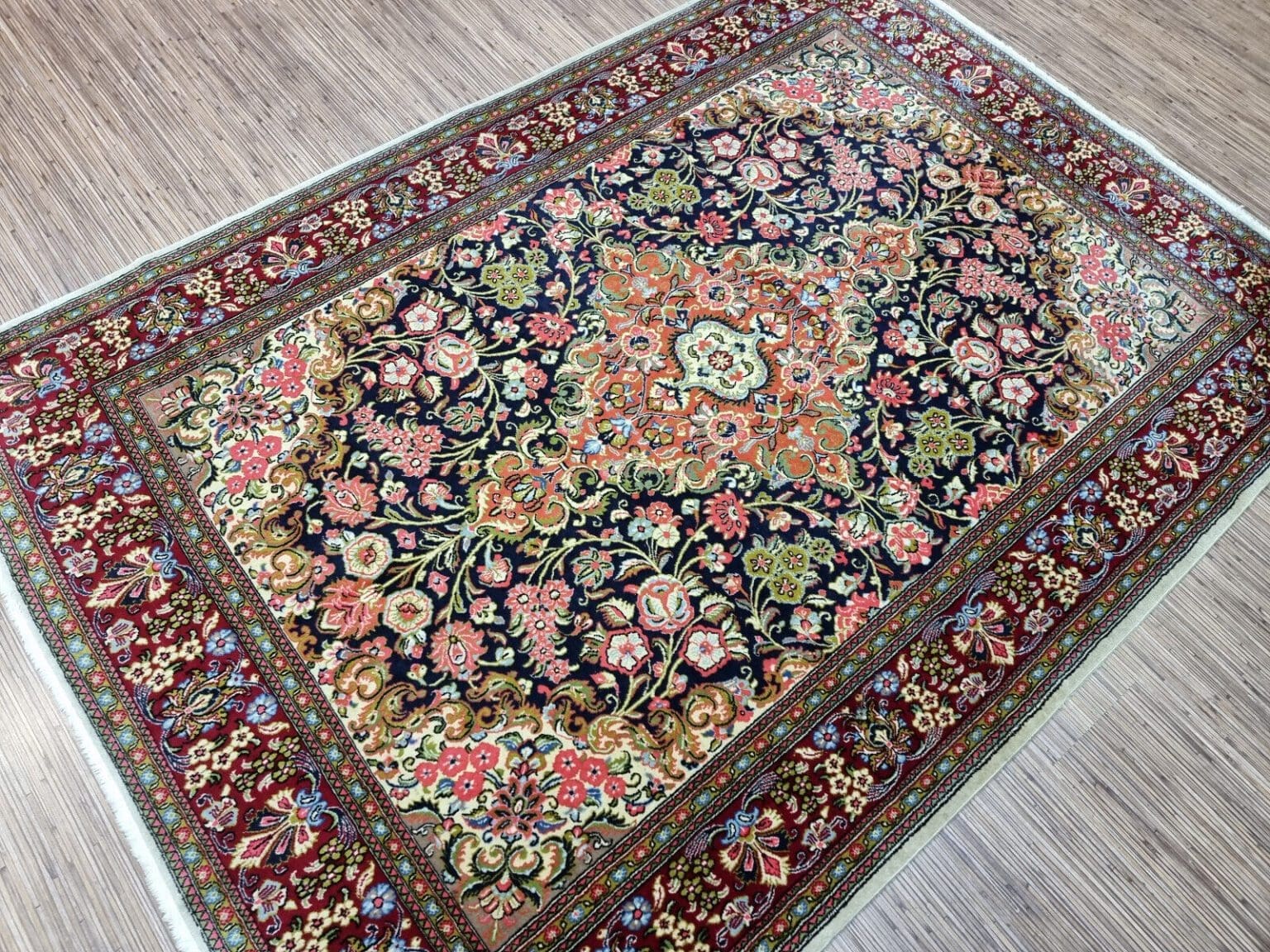 Perserteppich Ghom 212x147 cm Wolle handgeknüpft