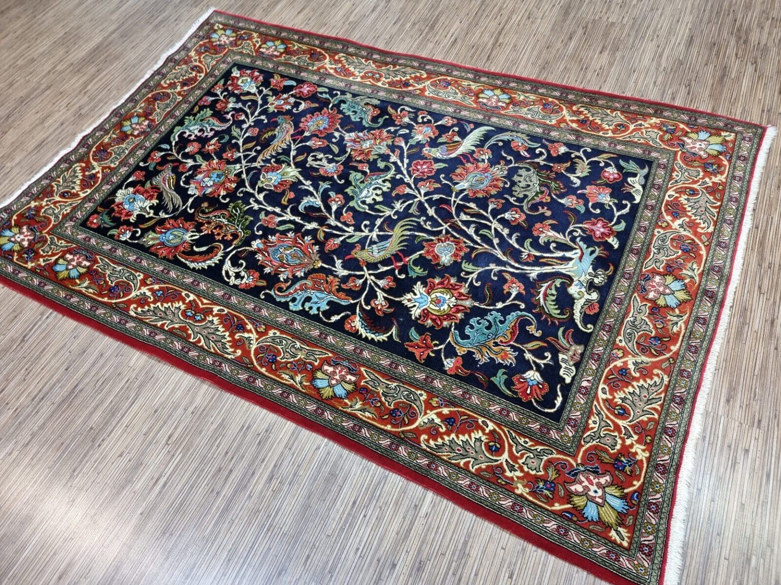 Perserteppich Ghom 203x138 cm Wolle handgeknüpft