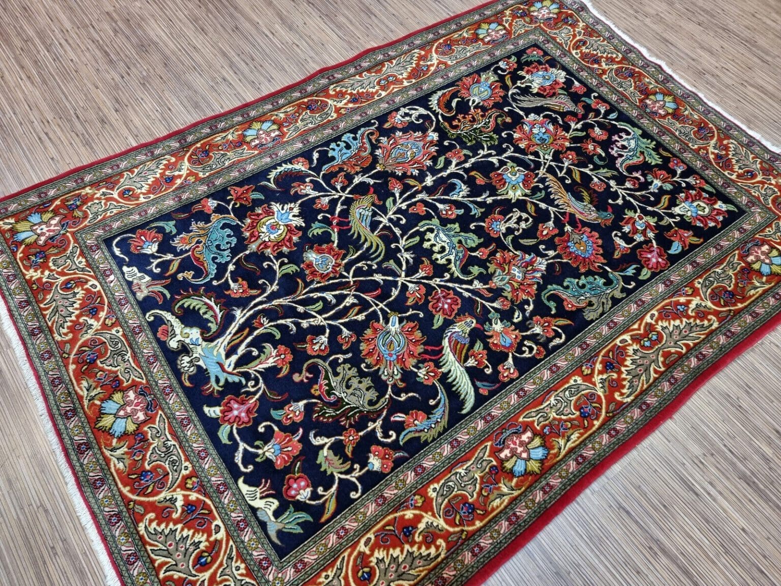 Perserteppich Ghom 203x138 cm Wolle handgeknüpft