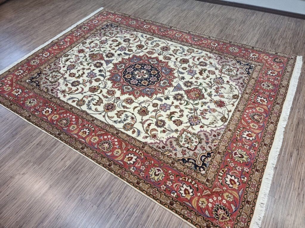 Perserteppich Täbriz 202x257 cm Korkwolle handgeknüpft