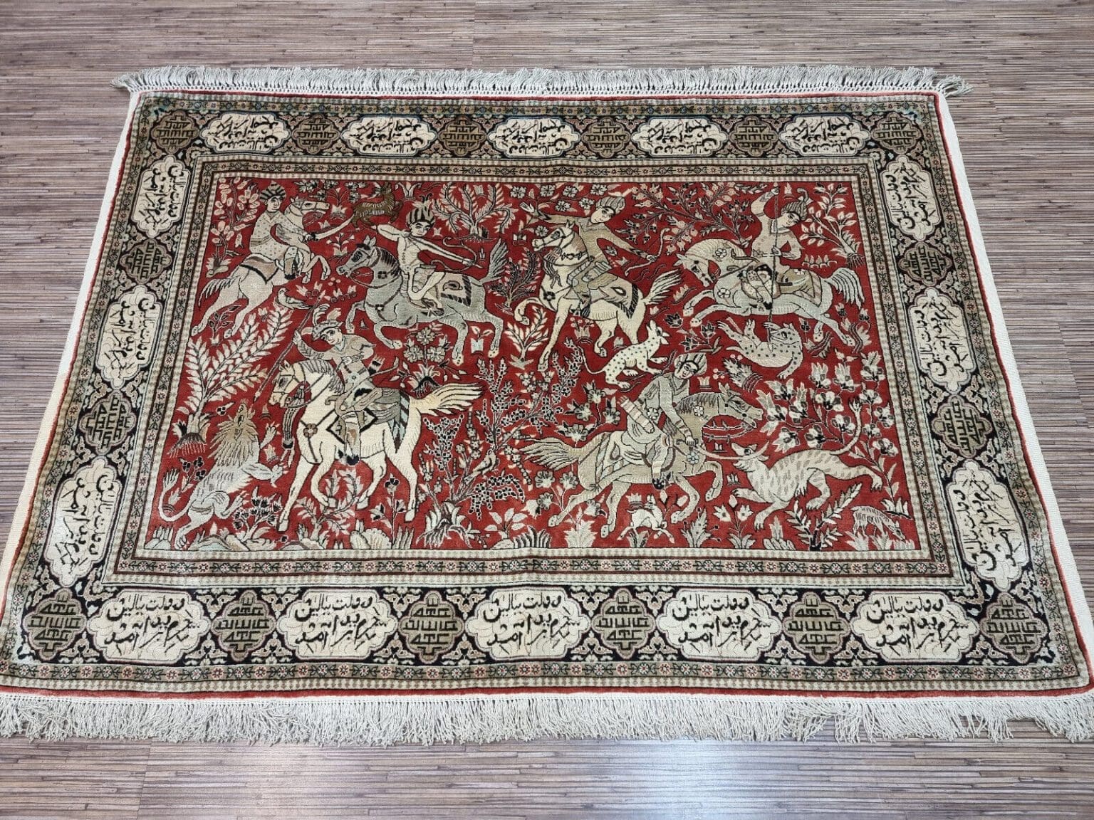 Perserteppich Ghom 153x109 cm Seide handgeknüpft