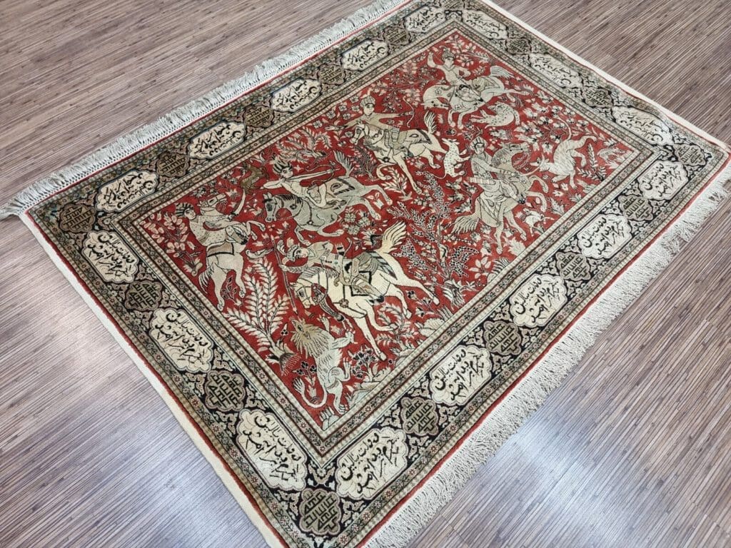Perserteppich Ghom 153x109 cm Seide handgeknüpft