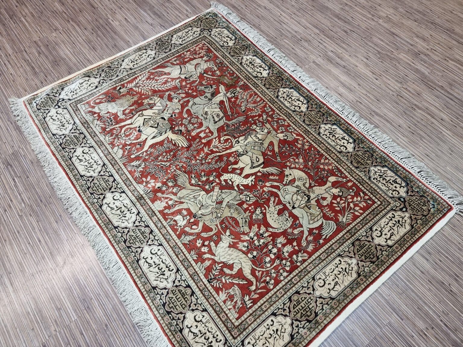 Perserteppich Ghom 153x109 cm Seide handgeknüpft