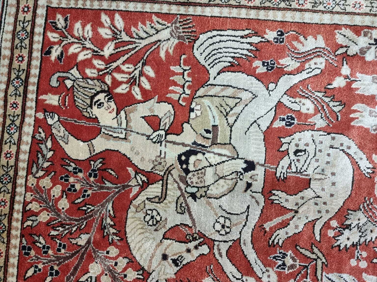 Perserteppich Ghom 153x109 cm Seide handgeknüpft