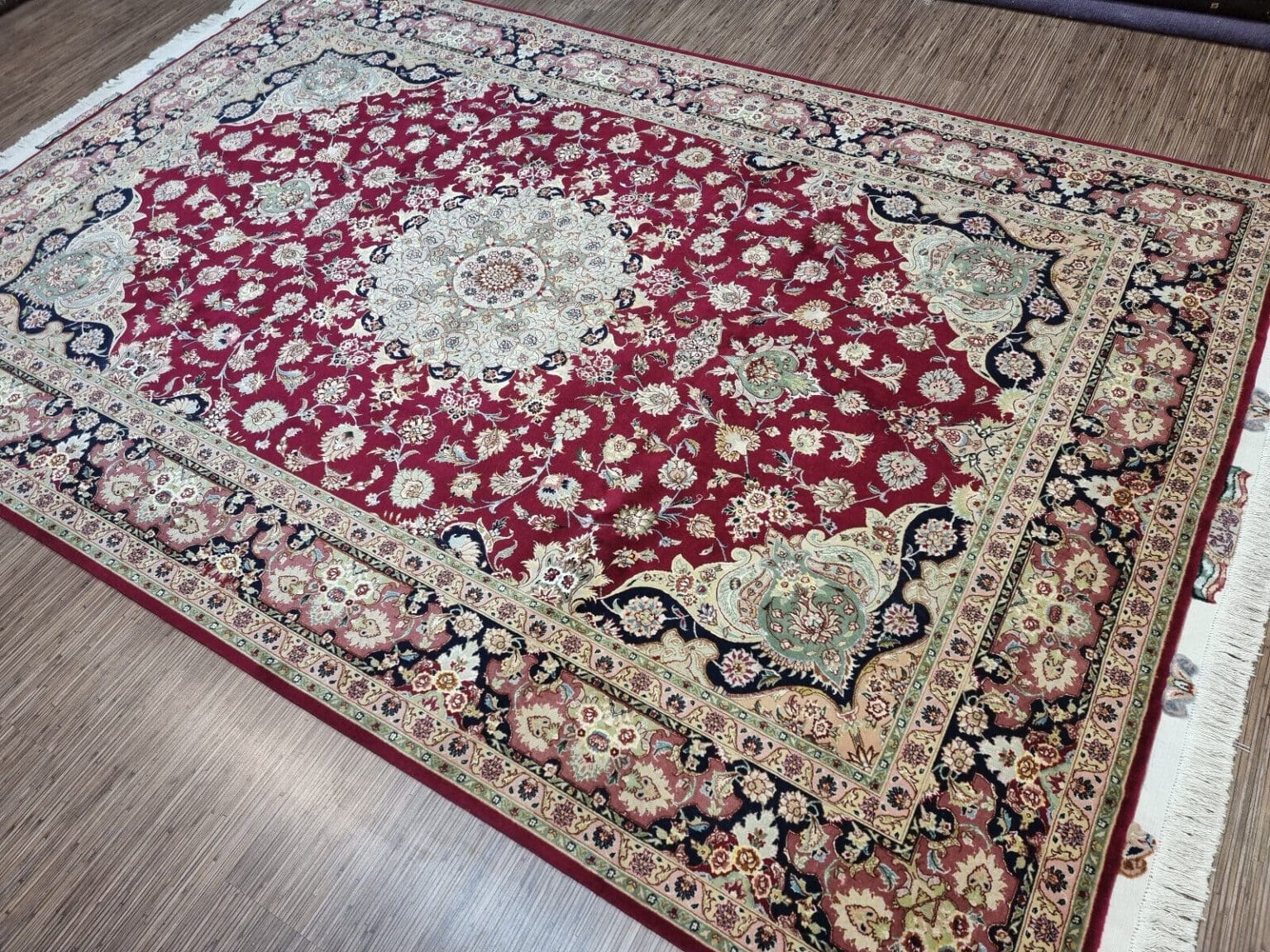 Perserteppich Täbriz 305x202 cm Korkwolle handgeknüpft