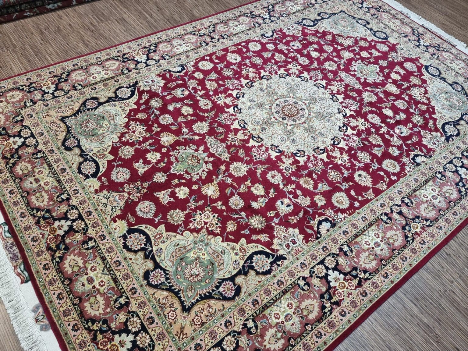 Perserteppich Täbriz 305x202 cm Korkwolle handgeknüpft