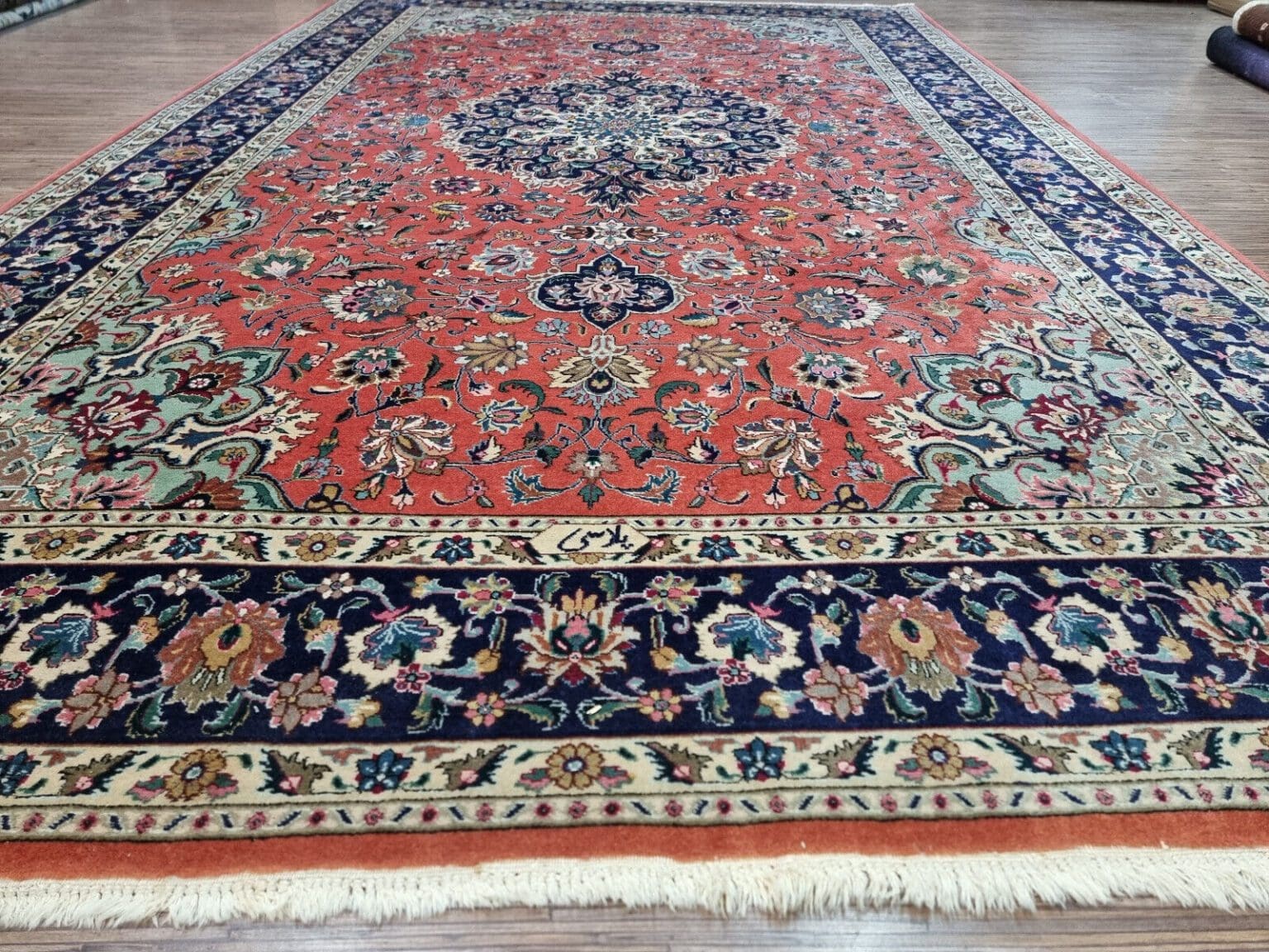 Perserteppich Täbriz 286 x 178 cm Korkwolle handgeknüpft