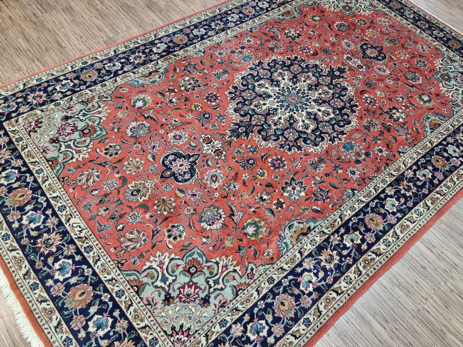 Perserteppich Täbriz 286 x 178 cm Korkwolle handgeknüpft