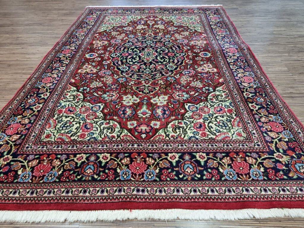 Perserteppich Ghom 209 x 135 cm Schurwolle handgeknüpft