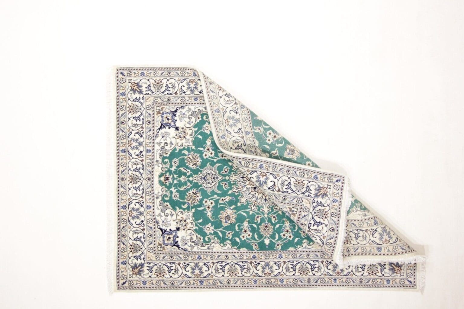 wunderschoner-orientteppich-super-nain-200x150-cm-300000-knoten-m-90-1-1 Perserteppich Nain 200 x 150 cm Wolle handgeknüpft
