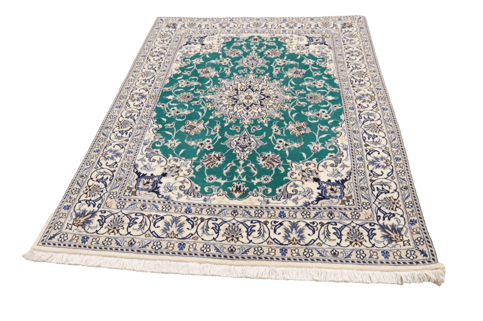 wunderschoner-orientteppich-super-nain-200x150-cm-300000-knoten-m-90-1-2 Perserteppich Nain 200 x 150 cm Wolle handgeknüpft